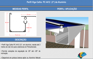 Viga calha 3'' - A Casa do Policarbonato